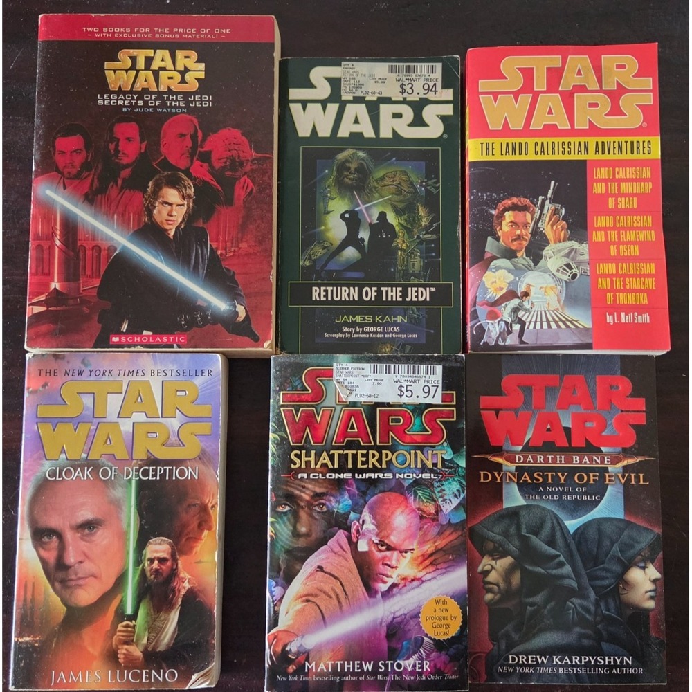 Star Wars mixed lot of 6 paperback books - Cloak of Deception, Shatterpoint, etc